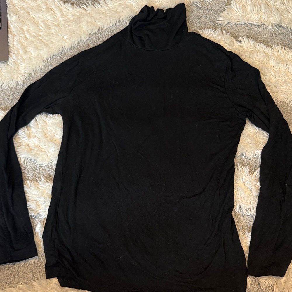 Black Turtleneck Long Sleeve Top